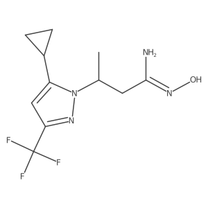 5-Cyclopropyl-N-hydroxy-I(2)-methyl-3-(trifluoromethyl)-1H-pyrazole-1-propanimidamide结构式
