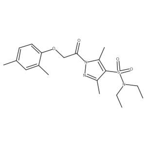 1-[2-(2,4-dimethylphenoxy)acetyl]-N,N-diethyl-3,5-dimethyl-1H-pyrazole-4-sulfonamide Structure