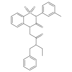 N-benzyl-2-(1,1-dioxido-3-oxo-2-(m-tolyl)-2H-benzo[e][1,2,4]thiadiazin-4(3H)-yl)-N-ethylacetamide结构式