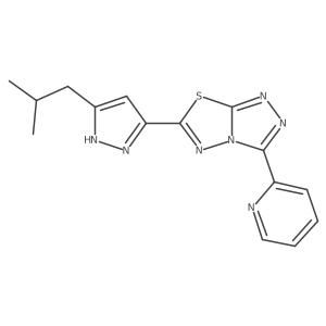 6-(3-isobutyl-1H-pyrazol-5-yl)-3-(2-pyridinyl)[1,2,4]triazolo[3,4-b][1,3,4]thiadiazole结构式
