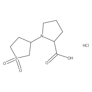 1-(1,1-Dioxidotetrahydrothien-3-yl)pyrrolidine-2-carboxylic acid hydrochloride结构式