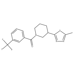 (3-(5-Methyl-1,3,4-thiadiazol-2-yl)piperidin-1-yl)(3-(trifluoromethyl)phenyl)methanone结构式