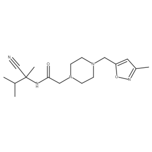 N-(1-cyano-1,2-dimethylpropyl)-2-{4-[(3-methyl-1,2-oxazol-5-yl)methyl]piperazin-1-yl}acetamide Structure