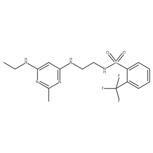 N-(2-((6-(ethylamino)-2-methylpyrimidin-4-yl)amino)ethyl)-2-(trifluoromethyl)benzenesulfonamide Structure