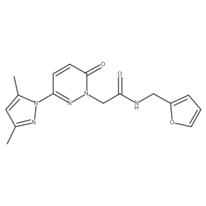 2-(3-(3,5-dimethyl-1H-pyrazol-1-yl)-6-oxopyridazin-1(6H)-yl)-N-(furan-2-ylmethyl)acetamide结构式