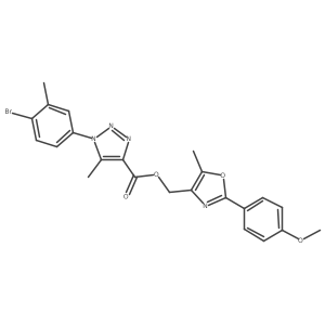 [2-(4-methoxyphenyl)-5-methyl-1,3-oxazol-4-yl]methyl 1-(4-bromo-3-methylphenyl)-5-methyl-1H-1,2,3-triazole-4-carboxylate结构式