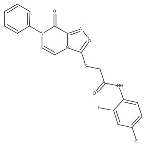 N-(2,4-difluorophenyl)-2-((8-oxo-7-phenyl-7,8-dihydro-[1,2,4]triazolo[4,3-a]pyrazin-3-yl)thio)acetamide结构式
