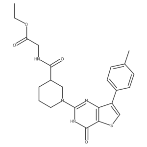 ethyl N-({1-[7-(4-methylphenyl)-4-oxo-3,4-dihydrothieno[3,2-d]pyrimidin-2-yl]piperidin-3-yl}carbonyl)glycinate Structure