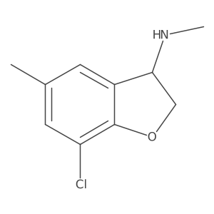7-chloro-N,5-dimethyl-2,3-dihydro-1-benzofuran-3-amine结构式