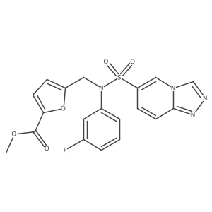 methyl 5-{[N-(3-fluorophenyl)[1,2,4]triazolo[4,3-a]pyridine-6-sulfonamido]methyl}furan-2-carboxylate Structure