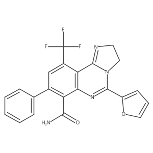 Imidazo[1,2-c]quinazoline-7-carboxamide, 5-(2-furanyl)-2,3-dihydro-8-phenyl-10-(trifluoromethyl)- Structure