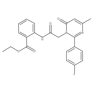 ethyl 2-({[2-(4-fluorophenyl)-4-methyl-6-oxopyrimidin-1(6H)-yl]acetyl}amino)benzoate结构式