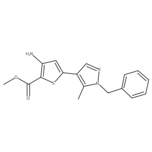 Methyl 3-amino-5-[5-methyl-1-(phenylmethyl)-1H-pyrazol-4-yl]-2-thiophenecarboxylate Structure
