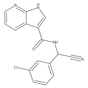 N-[(3-chlorophenyl)(cyano)methyl]-1H-pyrrolo[2,3-b]pyridine-3-carboxamide结构式