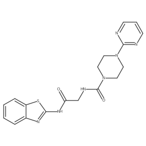 N-[2-(1,3-benzothiazol-2-ylamino)-2-oxoethyl]-4-(pyrimidin-2-yl)piperazine-1-carboxamide结构式