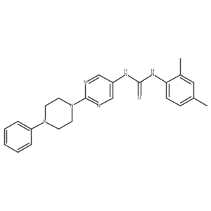 1-(2,4-Dimethylphenyl)-3-[2-(4-phenylpiperazin-1-yl)pyrimidin-5-yl]urea结构式