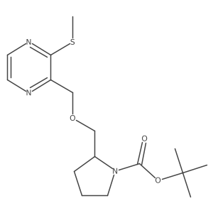 tert-Butyl 2-(((3-(methylthio)pyrazin-2-yl)methoxy)methyl)pyrrolidine-1-carboxylate结构式