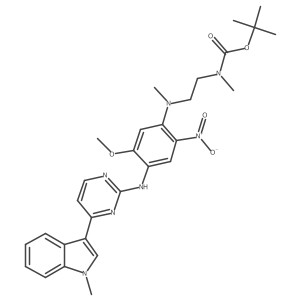 tert-Butyl N-[2-[[5-methoxy-4-[[4-(1-methylindol-3-yl)pyrimidin-2-yl]amino]-2-nitrophenyl]-methylamino]ethyl]-N-methylcarbamate结构式