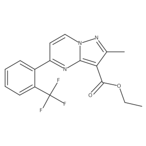 ethyl 2-methyl-5-[2-(trifluoromethyl)phenyl]pyrazolo[1,5-a]pyrimidine-3-carboxylate Structure