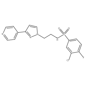 3-chloro-4-fluoro-N-(2-(3-(pyridin-4-yl)-1H-pyrazol-1-yl)ethyl)benzenesulfonamide结构式