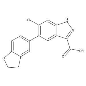 6-Chloro-5-(2,3-dihydrobenzofuran-5-yl)-1H-indazole-3-carboxylic acid结构式