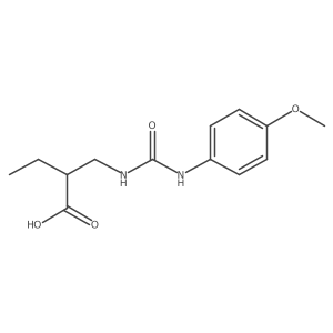 Butanoic acid, 2-[[[[(4-methoxyphenyl)amino]carbonyl]amino]methyl]- Structure