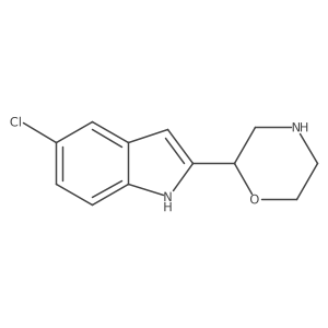 5-chloro-2-(morpholin-2-yl)-1H-indole结构式