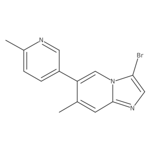 3-Bromo-7-methyl-6-(6-methylpyridin-3-yl)imidazo[1,2-a]pyridine结构式