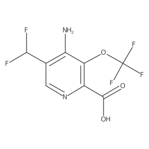4-amino-5-(difluoromethyl)-3-(trifluoromethoxy)pyridine-2-carboxylic acid结构式