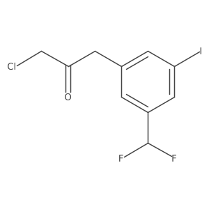 1-Chloro-3-(3-(difluoromethyl)-5-iodophenyl)propan-2-one结构式