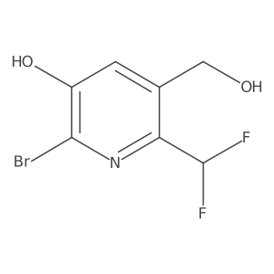 2-Bromo-6-(difluoromethyl)-5-(hydroxymethyl)pyridin-3-ol结构式