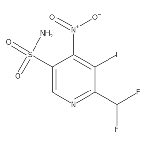 2-(Difluoromethyl)-3-iodo-4-nitropyridine-5-sulfonamide Structure