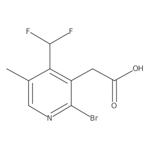 2-(2-Bromo-4-(difluoromethyl)-5-methylpyridin-3-yl)acetic acid Structure