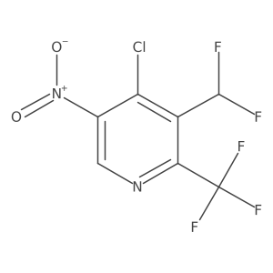 4-Chloro-3-(difluoromethyl)-5-nitro-2-(trifluoromethyl)pyridine结构式