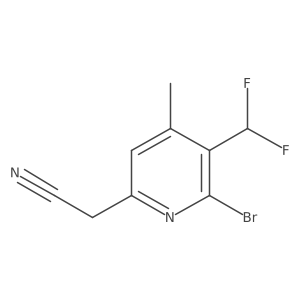 2-(6-Bromo-5-(difluoromethyl)-4-methylpyridin-2-yl)acetonitrile结构式
