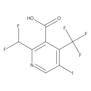 2-(Difluoromethyl)-5-iodo-4-(trifluoromethyl)pyridine-3-carboxylic acid结构式