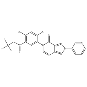 5-(2,4-Dichloro-5-((2,2,2-trifluoroethyl)sulfinyl)phenyl)-2-(pyridin-3-yl)-2,5-dihydro-4H-pyrazolo[3,4-d]pyrimidin-4-one结构式