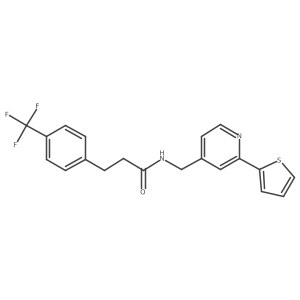 N-((2-(thiophen-2-yl)pyridin-4-yl)methyl)-3-(4-(trifluoromethyl)phenyl)propanamide结构式