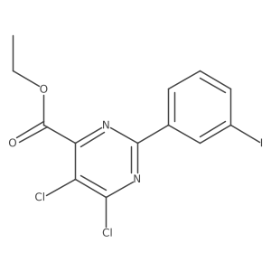 Ethyl 5,6-dichloro-2-(3-iodophenyl)pyrimidine-4-carboxylate结构式