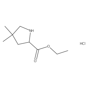 4,4-Dimethyl-pyrrolidine-2-carboxylic acid ethyl ester hydrochloride Structure