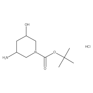 (3R,5R)-3-Amino-5-hydroxy-piperidine-1-carboxylic acid tert-butyl ester hydrochloride Structure
