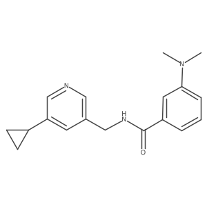 N-[(5-cyclopropylpyridin-3-yl)methyl]-3-(dimethylamino)benzamide Structure