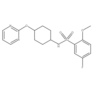 5-fluoro-2-methoxy-N-((1r,4r)-4-(pyrimidin-2-yloxy)cyclohexyl)benzenesulfonamide Structure