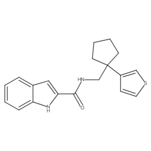N-((1-(thiophen-3-yl)cyclopentyl)methyl)-1H-indole-2-carboxamide结构式
