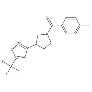 p-Tolyl(3-(5-(trifluoromethyl)-1,2,4-oxadiazol-3-yl)pyrrolidin-1-yl)methanone Structure