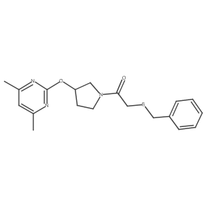 2-(Benzylthio)-1-(3-((4,6-dimethylpyrimidin-2-yl)oxy)pyrrolidin-1-yl)ethanone Structure