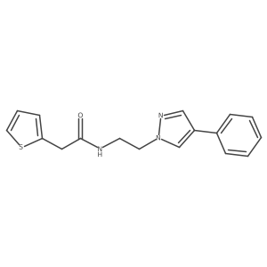 N-(2-(4-phenyl-1H-pyrazol-1-yl)ethyl)-2-(thiophen-2-yl)acetamide Structure