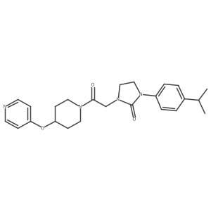 1-(4-Isopropylphenyl)-3-(2-oxo-2-(4-(pyridin-4-yloxy)piperidin-1-yl)ethyl)imidazolidin-2-one Structure