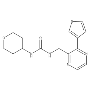 1-(tetrahydro-2H-pyran-4-yl)-3-((3-(thiophen-3-yl)pyrazin-2-yl)methyl)urea结构式