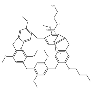N-(2-aminoethyl)-2-[(34-butoxy-9,14,19,24,26,28,30,32-octamethoxy-4-hexacyclo[21.2.2.23,6.28,11.213,16.218,21]pentatriaconta-1(26),3(35),4,6(34),8,10,13,15,18(29),19,21(28),23(27),24,30,32-pentadecaenyl)oxy]acetamide Structure